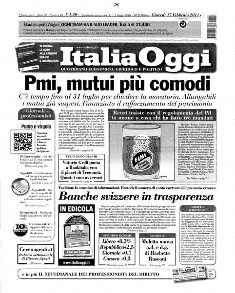 Italia oggi : quotidiano di economia finanza e politica